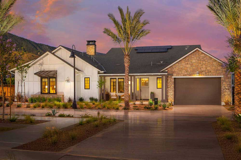 Single-family residence at night at The Santa Barbara Polo Residences